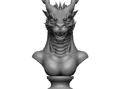 dragon head bust 3D print model