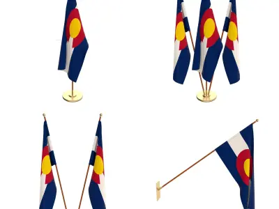 Colorado Flag Pack 3D model
