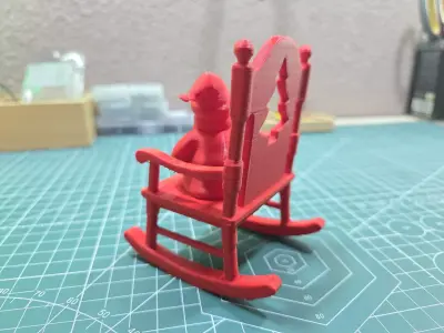 Santa Claus on Rocking Chair 3D print model