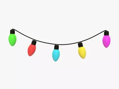 Christmas lights bulb gerlands  3D model
