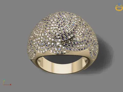 STL 3DM Print Ready Women Diamond Ring Lightweight Printable  3D print model 81