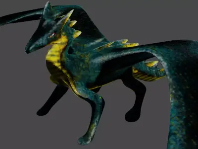 Dragon Low Poly Rigged and Animation ready  Toon Shaded Low-poly 3D model