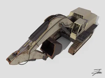 Excavator Liebherr 984 Low-poly 3D model