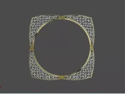 Bengals ornate gold frame 3D model