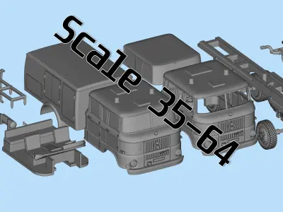 Truck DDR 1969 IFA W50 TLF16 tanker feuerwehr 3d stl  3D print model
