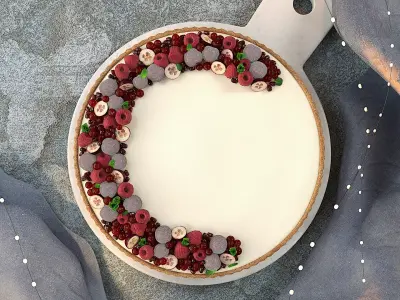 Berry Tart With Custard 3D model