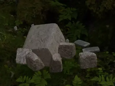 Low-Poly PBR Stones- A Free Game-Ready Free low-poly 3D model