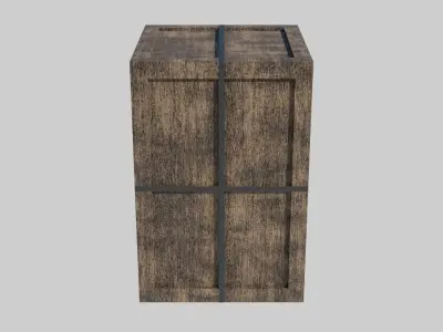 Low Poly Wooden Crate 4 Low-poly 3D model