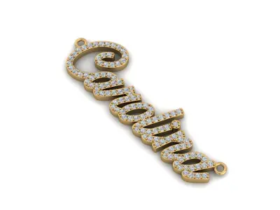 Custom Diamond Name Pendant CAROLINA 3D print model