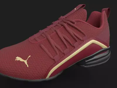 Red Puma sport  shoe 3D model
