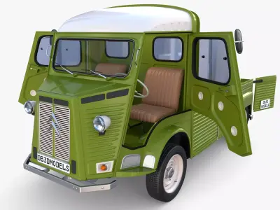 Citroen HY Pick Up with interior v3 3D model