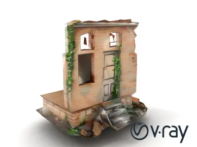 Abandoned House Ruin model pack Low-poly 3D model