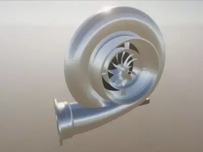Turbo Charger for Car Tunning Low-poly 3D model