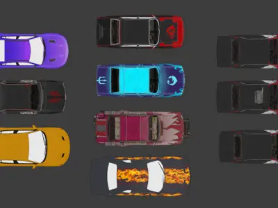 pubg vehicles pack 10 Dacia Low-poly 3D model