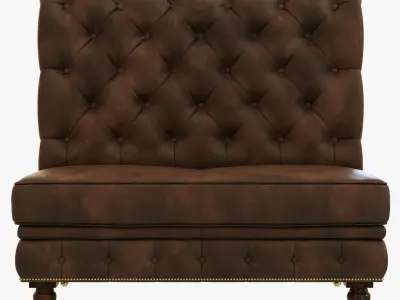 Restoration Hardware Kensington Leather Double Banquette 3D model