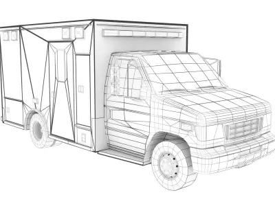 Ambulance Truck Low-poly 3D model