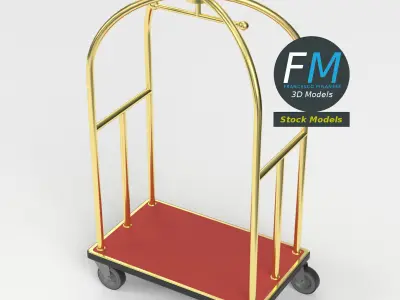 Hotel luggage cart 2 3D model