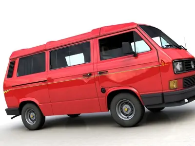 VOLKSWAGEN TRANSPORTER CAMPING WESTFALIA CALIFORNIA  LT 1987 3D model