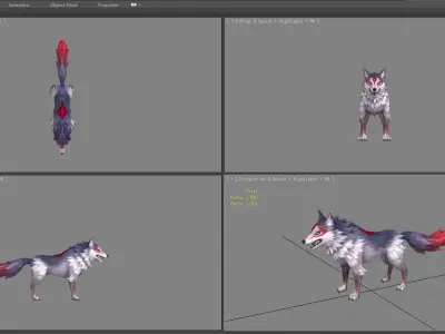 Cartoon big bad wolf Low-poly 3D model