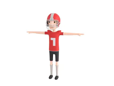 CartoonMan048 Football Player 3D model