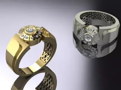 Jewelry Mens Ring Gold 3D print model