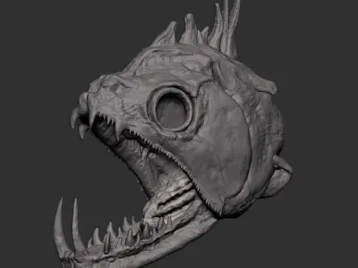Payara Fish Vampire Fish Skull Head 3D print model
