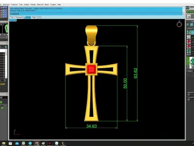 Luxury Cross Pendant 3D Model for Jewelry Casting  4259 3D print model