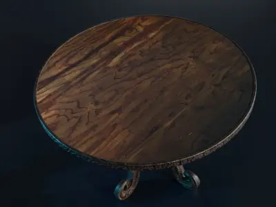 Wooden Coffee tea table Free low-poly 3D model