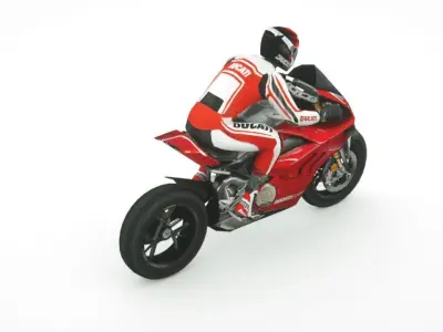 2019 Ducati Panigale V4 R Low-poly 3D model