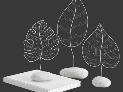 Decor Wire Leaves Set 2 3D model