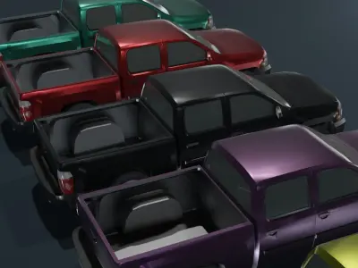 Pickup Truck Car Generic Low-poly 3D model