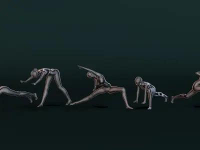 Yoga Woman Set02 3D model