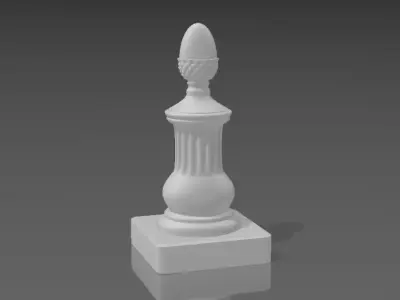 Pine cone column finial 3D print model