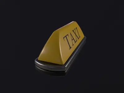 Taxi Sign Low-poly 3D model