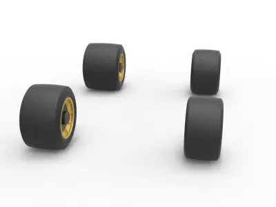 Wheel set of Vintage Asphalt Supermodified Scale 1 to 25 3D print model