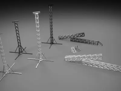 Stage Concert Truss Low-poly 3D model
