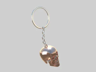 skull keychain copper 3D model