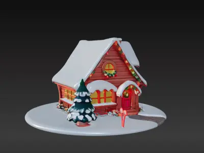 Cozy 3D Christmas Cottage Series 2 3D model