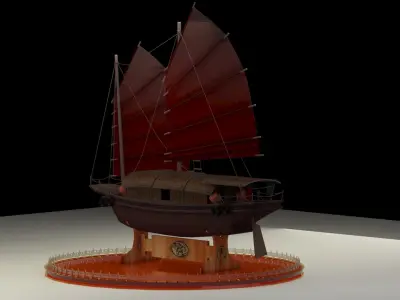 Chinese junk boat 3D model