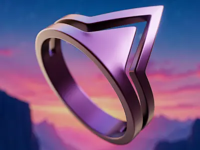 Arrowhead Ring - Minimal Futuristic Geometric 3D Print 48 3D print model