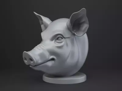 Pig Bust - Animal Figurine 3D print model purchase