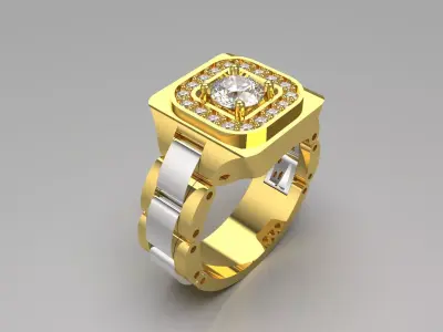 Luxury man Rolex design diamond ring model ror0020 3D print model