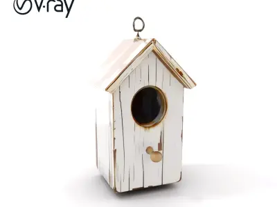 Rustic Wooden Birdhouse Model Pack Low-poly 3D model