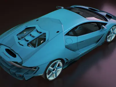 Generic Modern Dynamic Future Racing Supercar 3D model