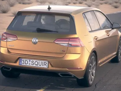 Volkswagen Golf R 2017 desert studio 3D model