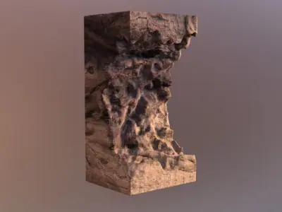 Modern artistic curved wood and resin Wall panel Module 3D model