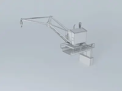 Steam-Powered Riverboat Harbor Crane Low-poly 3D model
