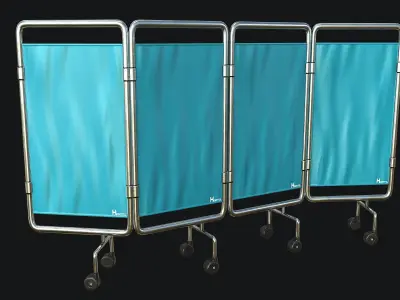 Hospital Curtain PBR Game Ready Low-poly 3D model