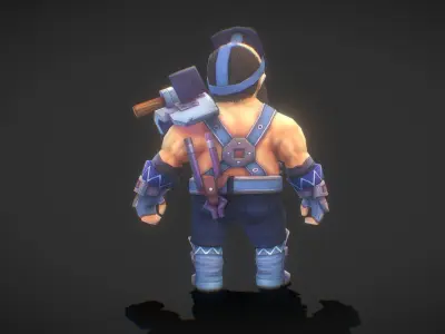 Fantasy RPG Engineer Low-poly 3D model