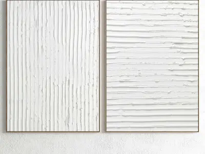 Plaster Two Photo Frame 176 Low-poly 3D model